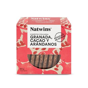 Barres Natwins Grenade, Cacao et Myrtille 80 gr