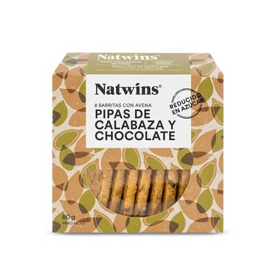 Barritas de Pipas de calabaza y chocolate Natwins 80