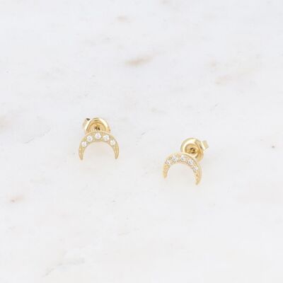 Pendientes chip Ondine - mini luna en acero inoxidable