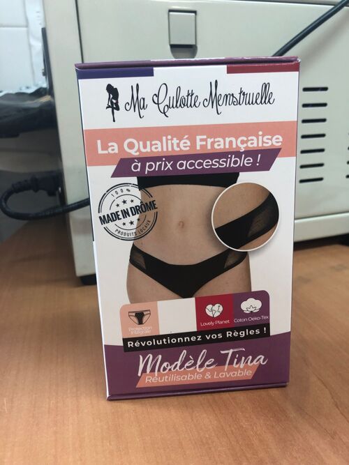 Culotte Menstruelle Modèle TINA Flux Abondants Made in France Made In Drome