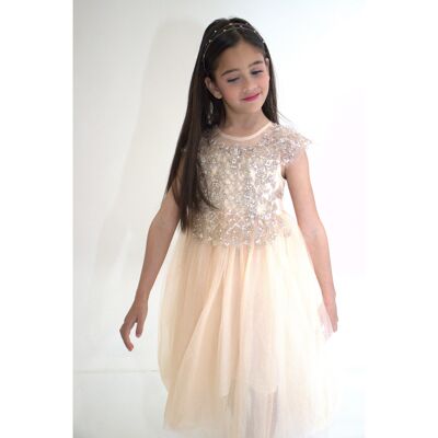 Vestido princesa ANABELLA - Melocotón (Talla: 130 cm) - Novedad 2024