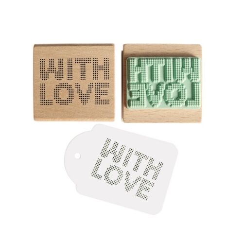 With love (dotted) text stamp