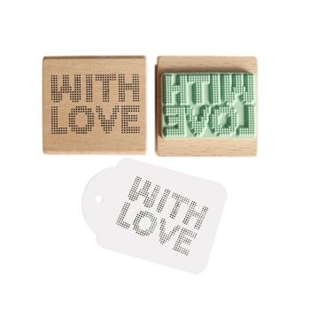 Tampon « With Love » à motif de points – Design unique pour les projets de bricolage et l'artisanat 1