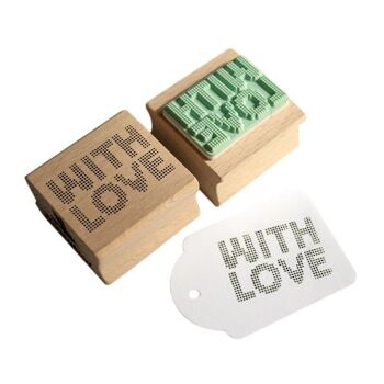Tampon « With Love » à motif de points – Design unique pour les projets de bricolage et l'artisanat 3