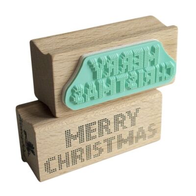 Merry Christmas dotted stamp