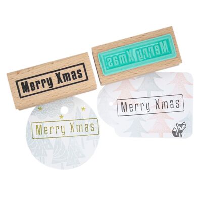 Merry Xmas wooden Christmas stamp
