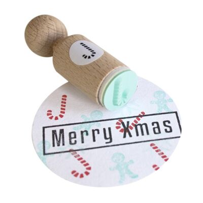 Mini timbre de Noël en canne à sucre