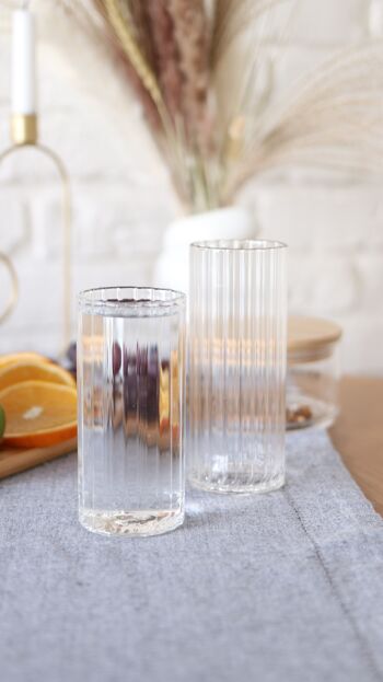 VERRE CANNELÉ RAYÉ 350 ML 6