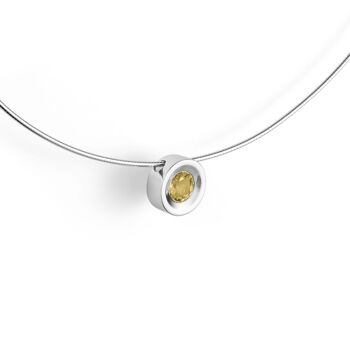 PENDENTIF ARGENT ET CITRINE NATURELLE 1