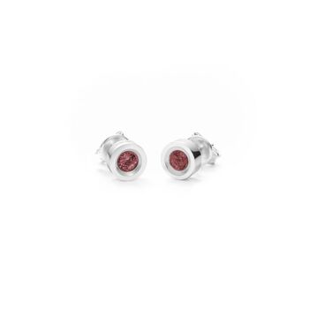 PETITES BOUCLES D'OREILLES ARGENT ET GRENAT NATUREL 1