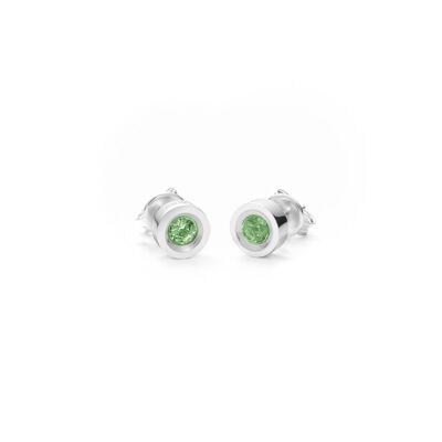 SMALL SILVER AND NATURAL PERIDOT EARRINGS