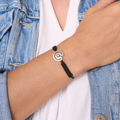 WEISSES OFFENES MAKRAMEE-LABYRINTH-ARMBAND