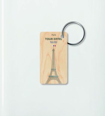 Porte-clés rectangle - Tour Eiffel