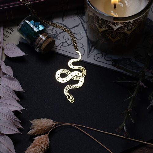 collier pendentif serpent en laiton