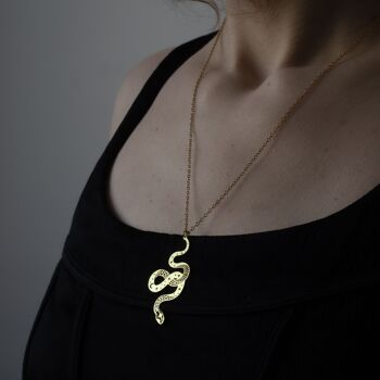 collier pendentif serpent en laiton 4