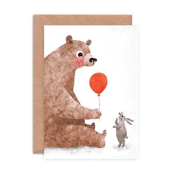 Cadeau ours et lapin Carte de vœux 1