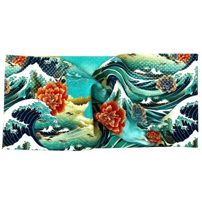 Fascia per capelli Katsushika Hokusai in maglia ondulata
