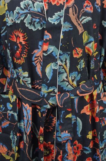 Robe de chambre kimono en coton - Black Paradise Bloom 2