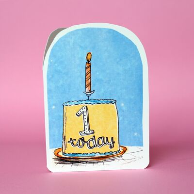 Carte de bougie d'anniversaire One Today