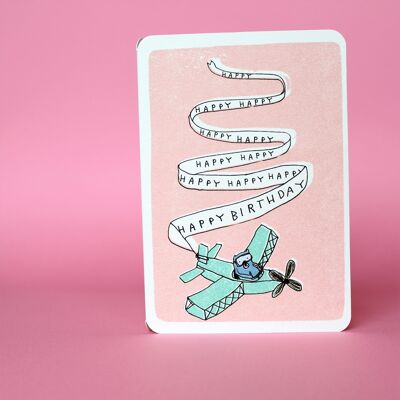 Carte d'avion joyeux joyeux anniversaire