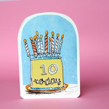 Carte Dix bougies d'anniversaire aujourd'hui