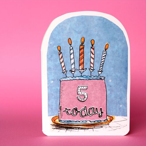 Five Today Birthday Candle Card