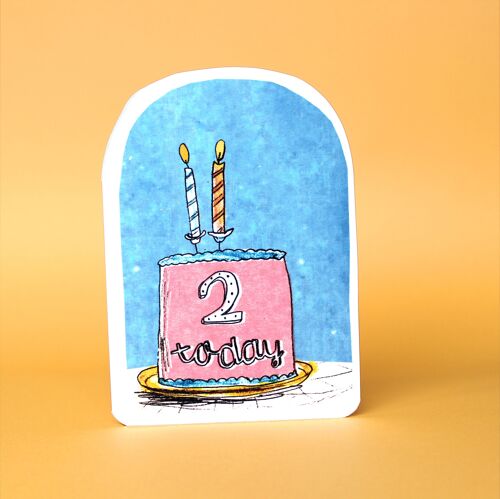 Two Today Birthday Candle Card