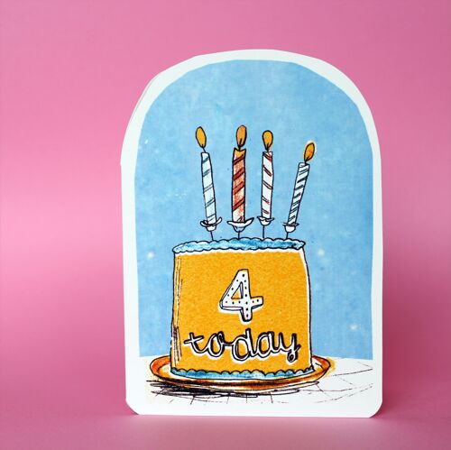 Four Today Birthday Candle Card