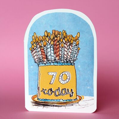 Carte Bougies d'anniversaire soixante-dix aujourd'hui