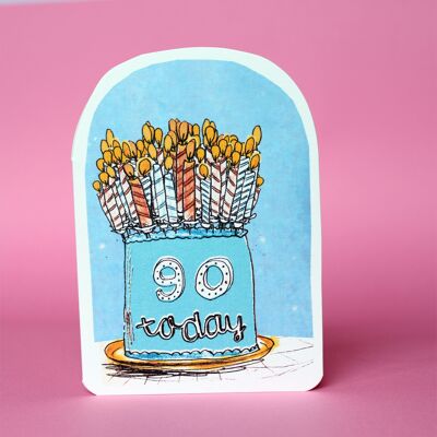 Geburtstagskarte „Ninety Today“ mit Kerzen