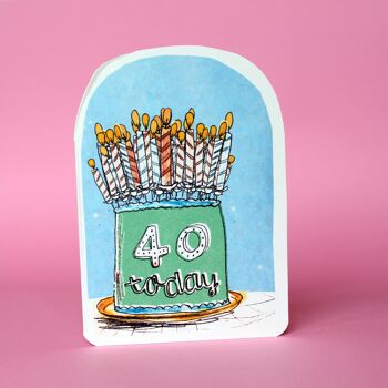 Carte Bougies d'anniversaire de quarante aujourd'hui