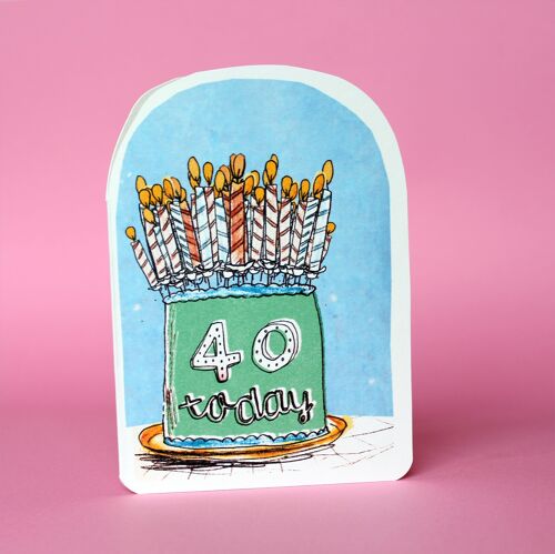 Forty Today Birthday Candles Card