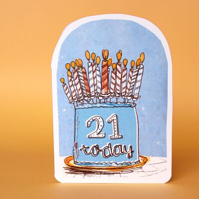 Carte Bougies d'anniversaire vingt et un aujourd'hui