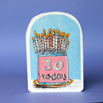 Carte Bougies d'anniversaire trente aujourd'hui