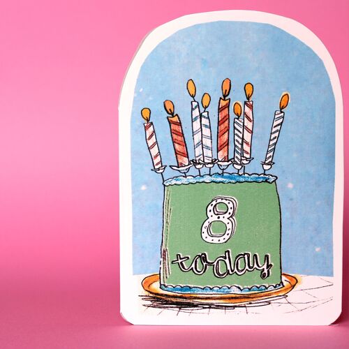 Eight Today Birthday Candles Card