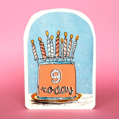 Nine Today Birthday Candles Card