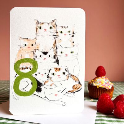 Eight Today Katzen-Geburtstagskarte