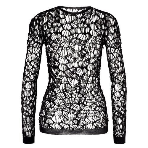 Aderlass Mesh Top Longsleeve (Schwarz) - Kinky, Gothic, Punk, Underground-Style