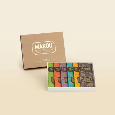 Geschenkbox Mini-Riegel dunkler Schokolade 24g GRAND CRU VIETNAM – 6 Stück