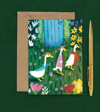 Carte de vœux Goose Garden A6