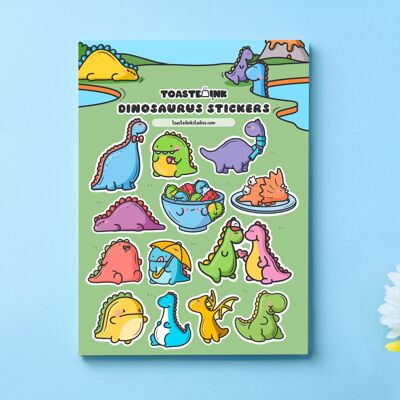 Dinosaurier Stickerbogen | Süße Sticker