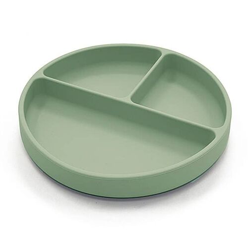 Plate divided silicone cameo green