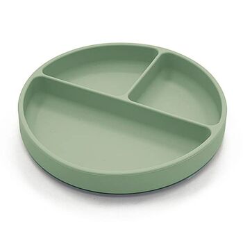 Assiette divisée silicone camée vert 2