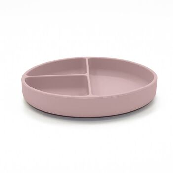 Assiette divisée en silicone mauve pâle 5