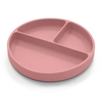 Assiette divisée silicone vieux rose 1