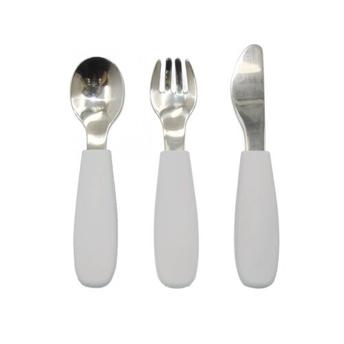 Cutlery silicone-steel silver grey