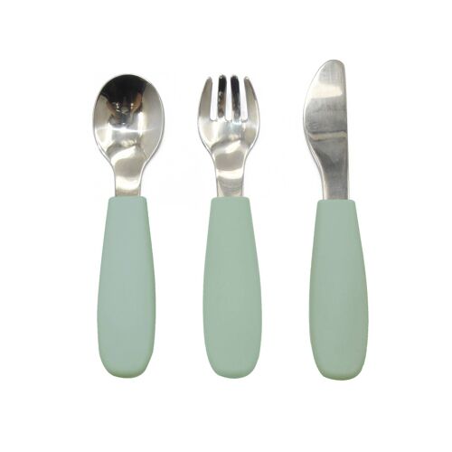 Cutlery silicone-steel cameo green