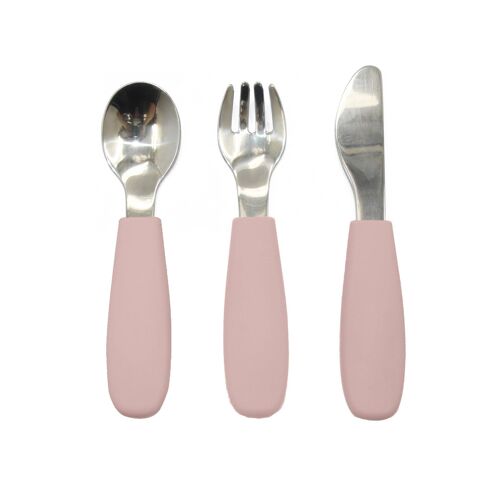 Cutlery silicone-steel pale mauve