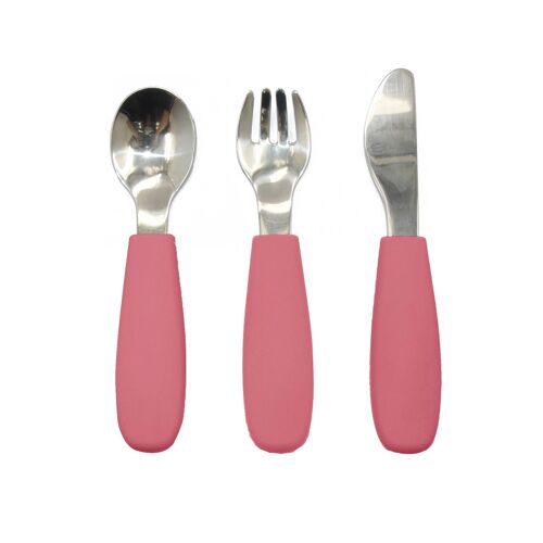 Cutlery silicone-steel dusty rose
