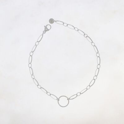 Bracelet Adélie - maille alternée et anneau rond pour charms
